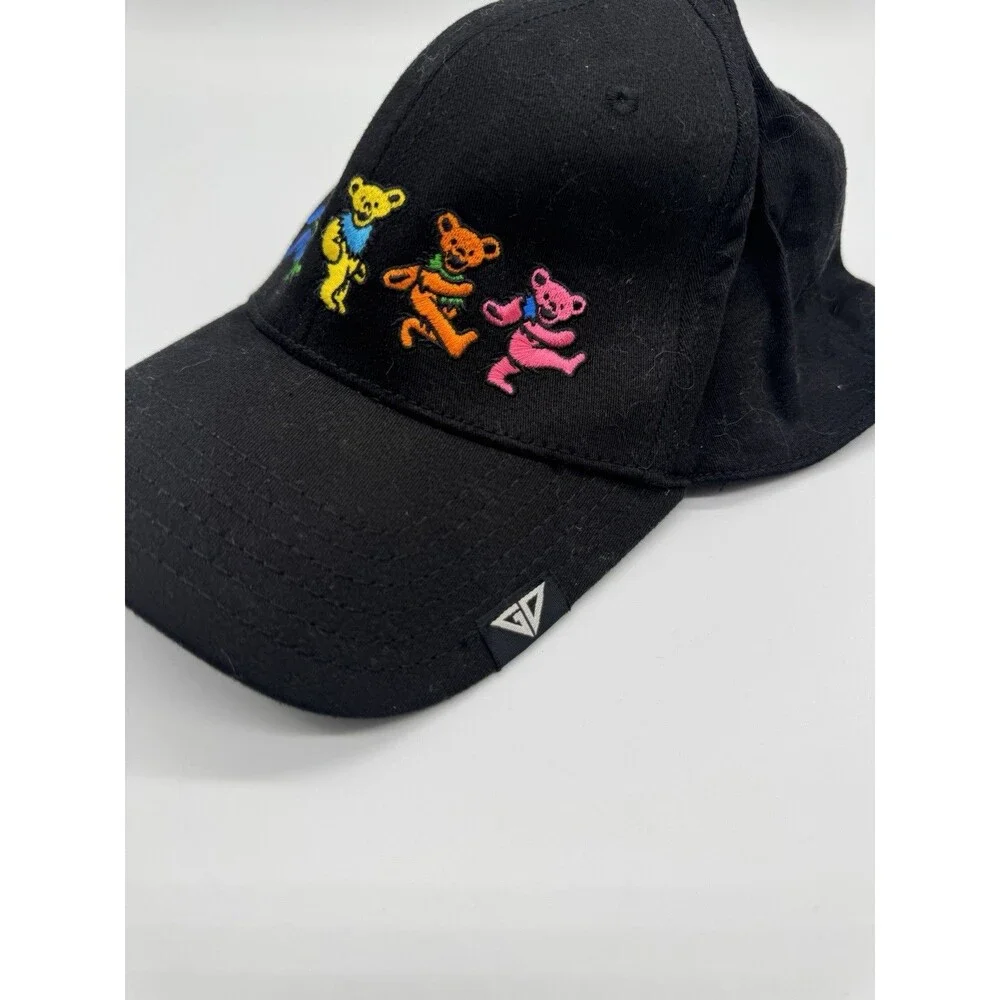 Grateful Dead Dancing Bears Strapback Hat Black GDP Official Vintage Sz Large XL
